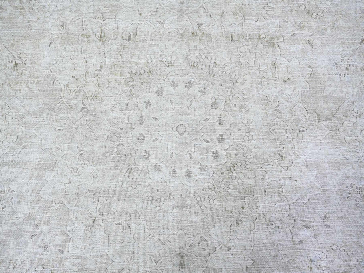 9'9" x 12'8" Vintage Hand Knotted Grey Wool Rectangle Oriental Rug - MOA10274480