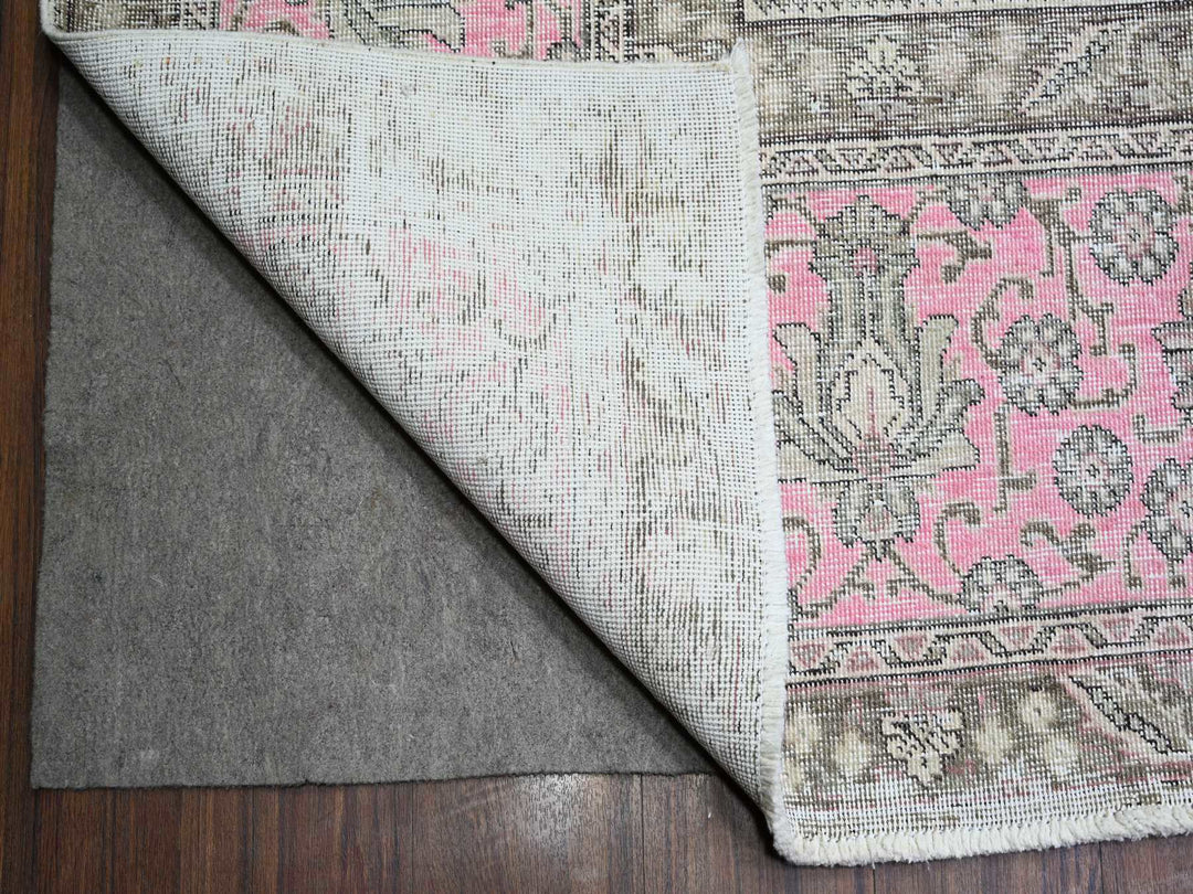 11'3" x 15'9" Vintage Hand Knotted Pink Wool Rectangle Oriental Rug - MOA10274481