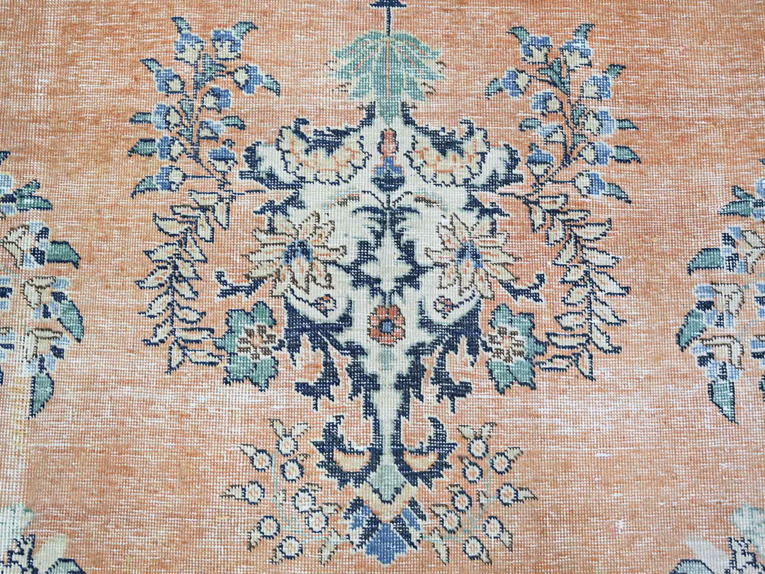 12'2" x 15'2" Vintage Hand Knotted Orange Wool Rectangle Oriental Rug - MOA10274483