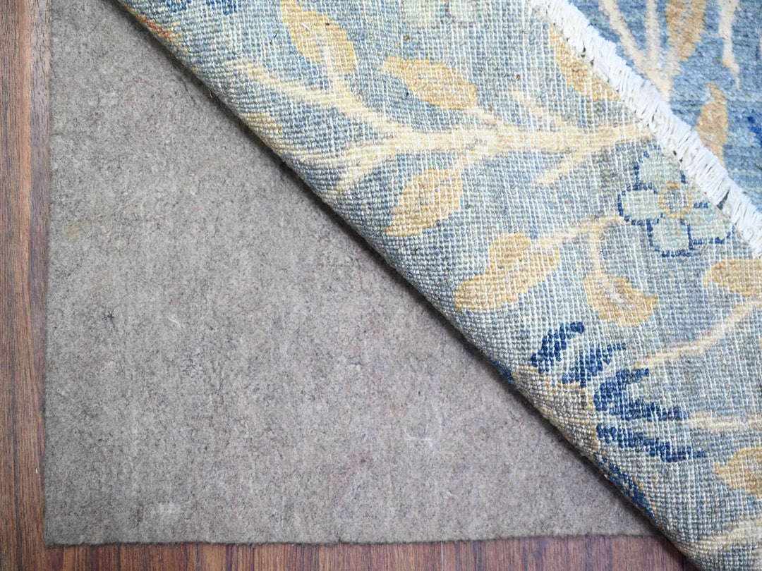 12'0" x 12'2" New Hand Knotted Blue Wool Round Oriental Rug - MOA10274497