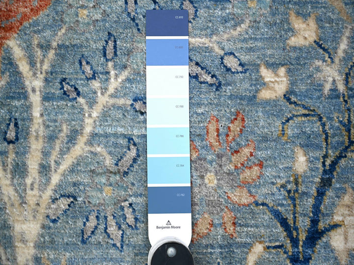 12'0" x 12'2" New Hand Knotted Blue Wool Round Oriental Rug - MOA10274497