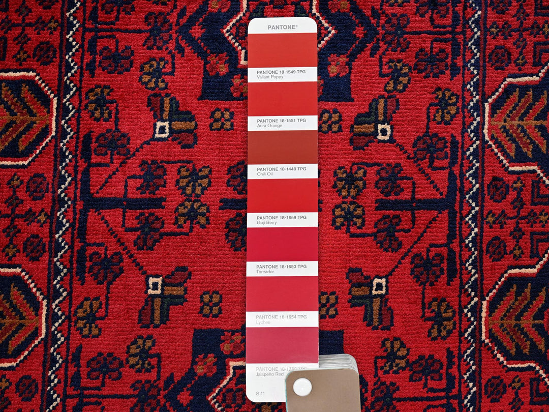 1'9" x 4'8" New Hand Knotted Red Wool Runner Oriental Rug - MOA102744