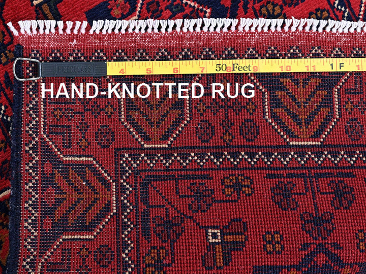 1'9" x 4'8" New Hand Knotted Red Wool Runner Oriental Rug - MOA102744