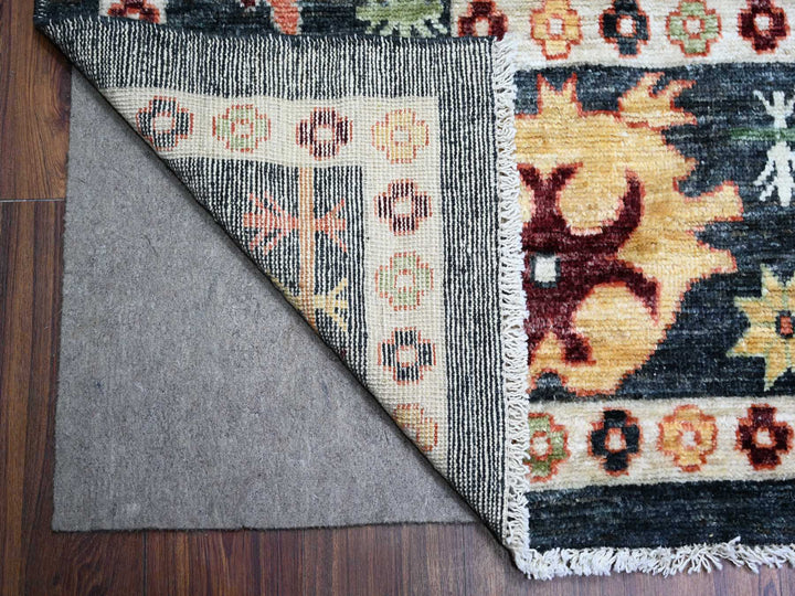 11'9" x 14'7" New Hand Knotted Black Wool Rectangle Oriental Rug - MOA10274504