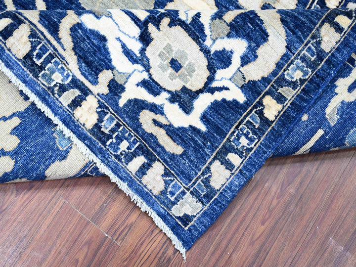 8'2" x 9'8" New Hand Knotted Blue Wool Rectangle Oriental Rug - MOA10274507