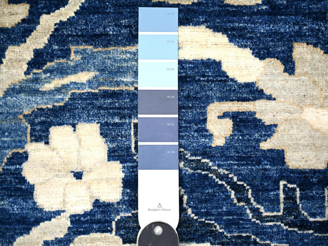 8'2" x 9'8" New Hand Knotted Blue Wool Rectangle Oriental Rug - MOA10274507