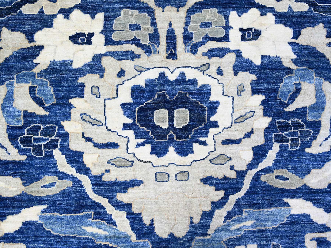 8'2" x 9'8" New Hand Knotted Blue Wool Rectangle Oriental Rug - MOA10274507