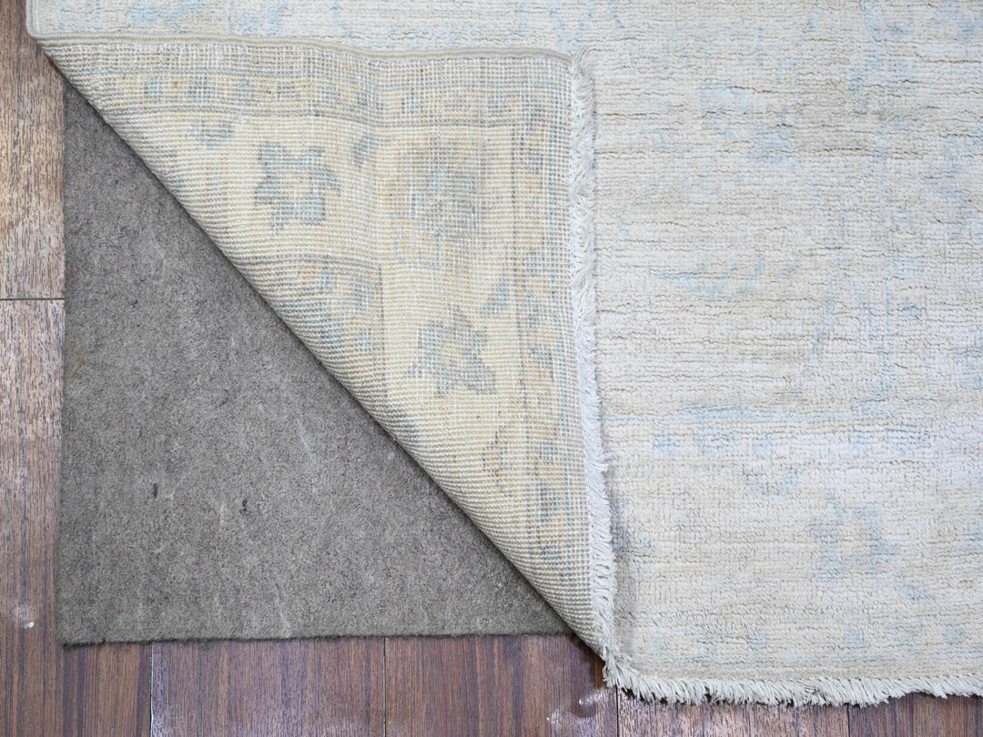 2'5" x 9'6" New Hand Knotted Ivory Wool Runner Oriental Rug - MOA10274509