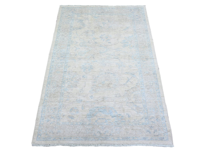 3'1" x 4'11" New Hand Knotted Ivory Wool Rectangle Oriental Rug - MOA10274513