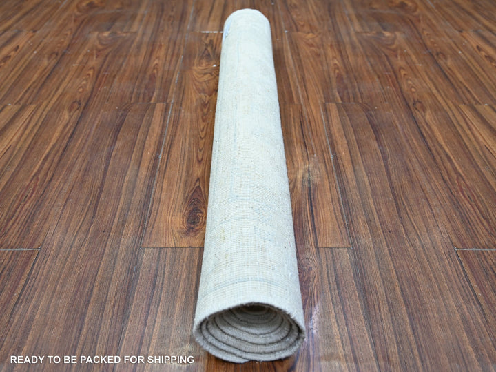 3'0" x 5'0" New Hand Knotted Ivory Wool Rectangle Oriental Rug - MOA10274514