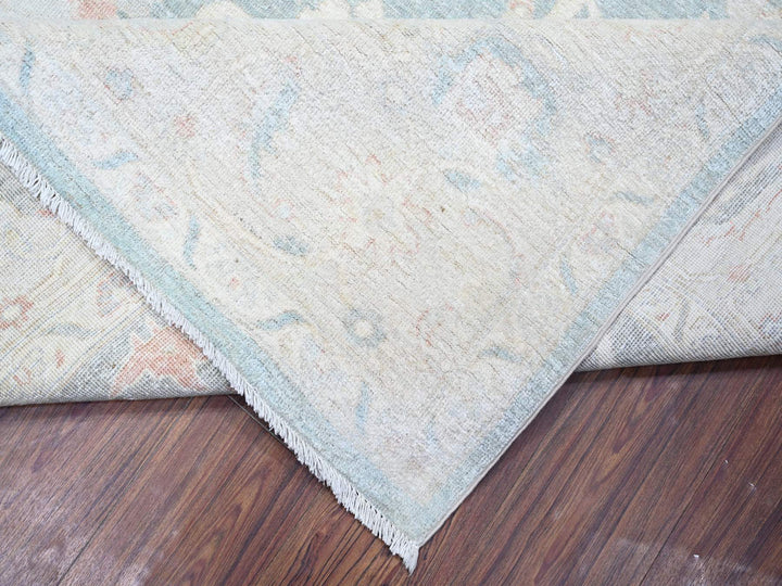 7'11" x 9'7" New Hand Knotted Grey Wool Rectangle Oriental Rug - MOA10274515