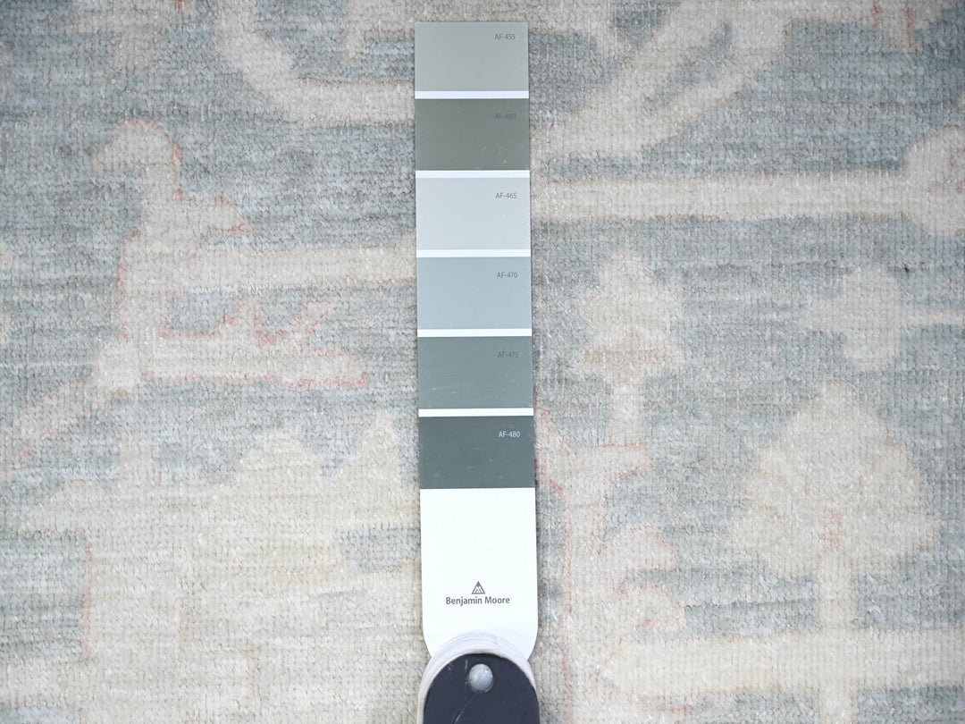 7'11" x 9'7" New Hand Knotted Grey Wool Rectangle Oriental Rug - MOA10274515