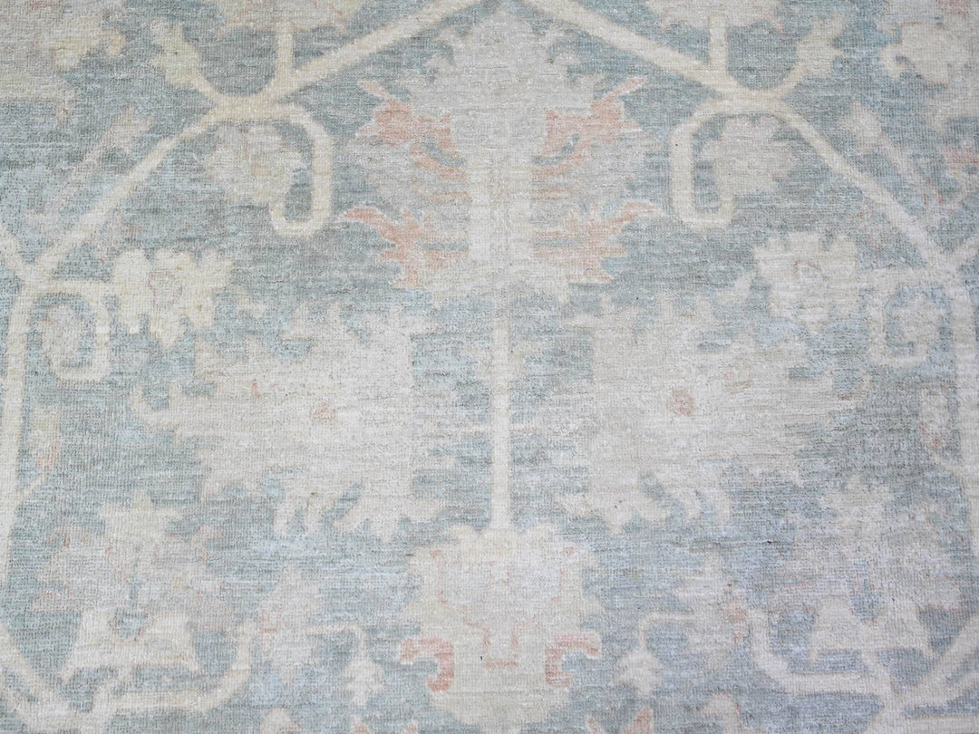 7'11" x 9'7" New Hand Knotted Grey Wool Rectangle Oriental Rug - MOA10274515