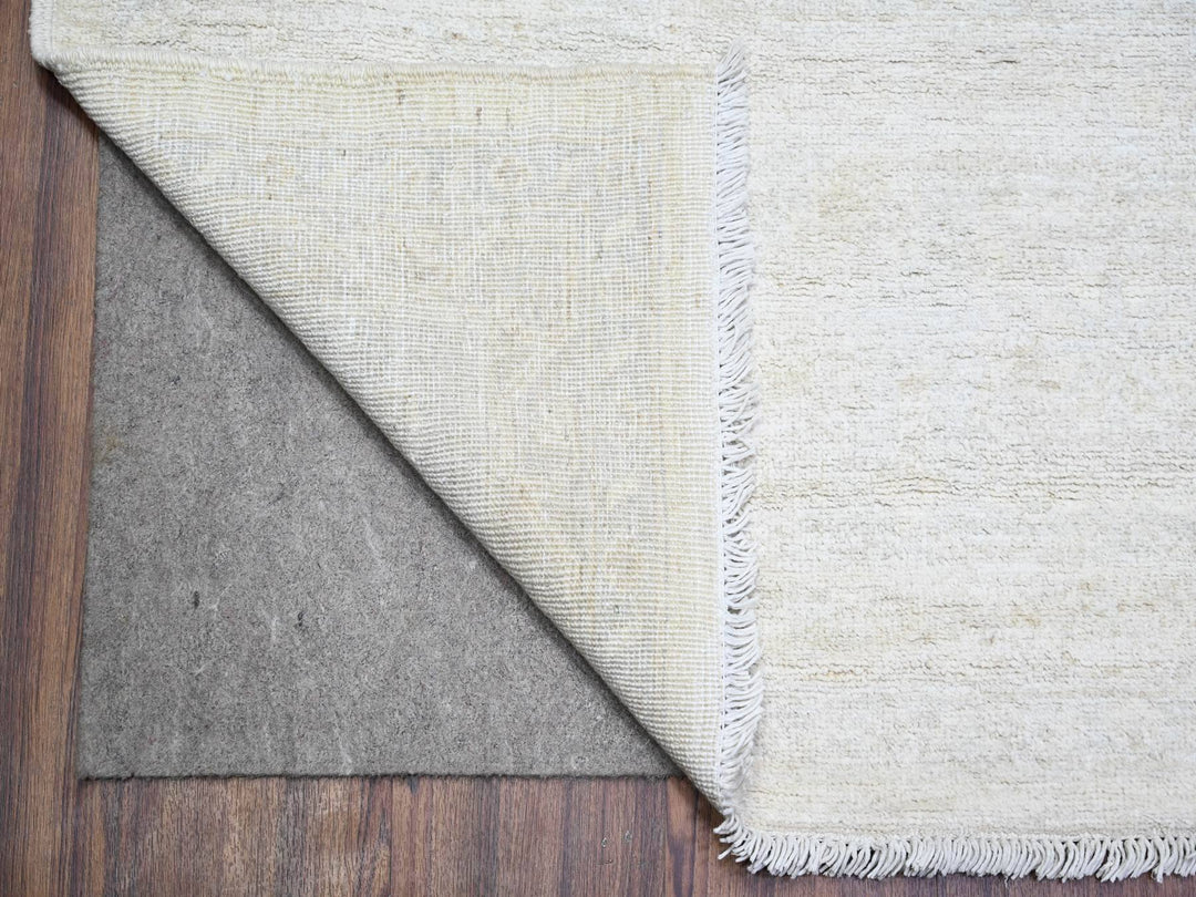 8'9" x 11'9" New Hand Knotted Ivory Wool Rectangle Oriental Rug - MOA10274516