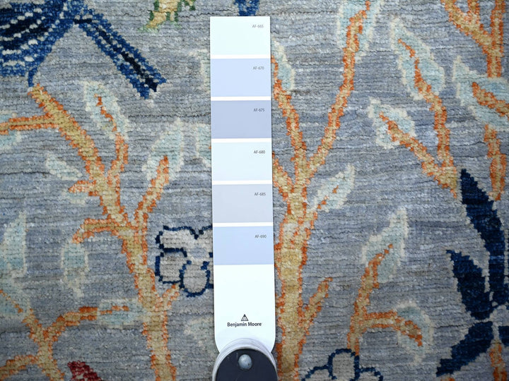 2'6" x 7'10" New Hand Knotted Grey Wool Runner Oriental Rug - MOA10274529