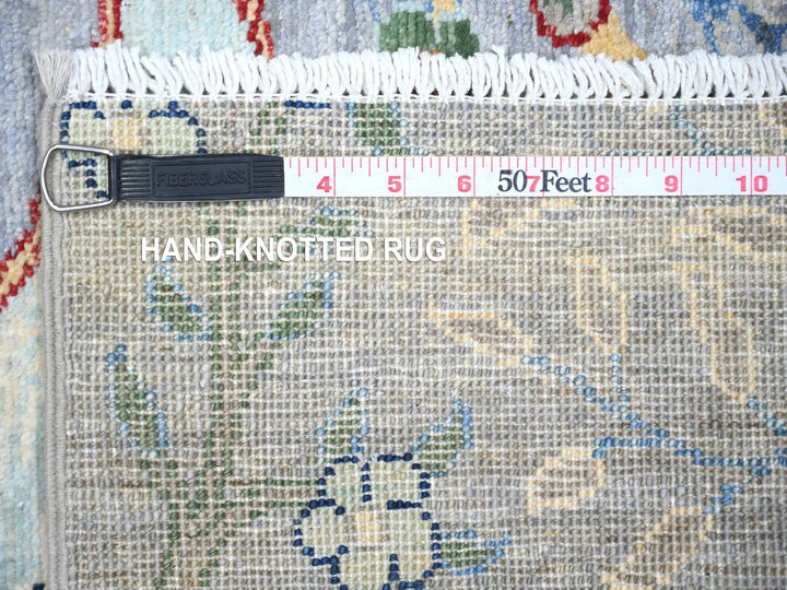 2'7" x 7'10" New Hand Knotted Grey Wool Runner Oriental Rug - MOA10274531
