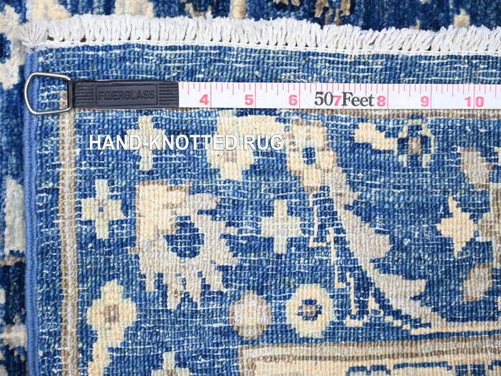 3'7" x 9'11" New Hand Knotted Blue Wool Runner Oriental Rug - MOA10274542