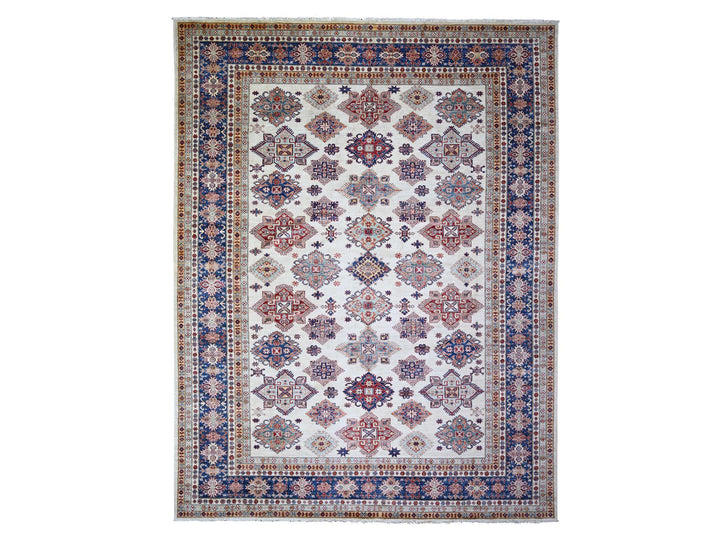 9'2" x 11'10" New Hand Knotted Ivory Wool Rectangle Oriental Rug - MOA10274551