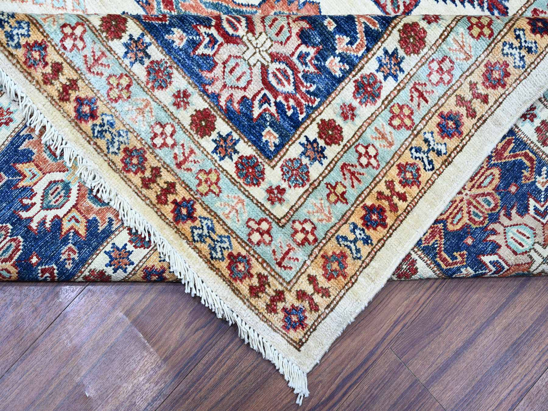 9'2" x 11'10" New Hand Knotted Ivory Wool Rectangle Oriental Rug - MOA10274551