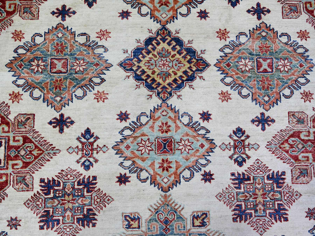 9'2" x 11'10" New Hand Knotted Ivory Wool Rectangle Oriental Rug - MOA10274551