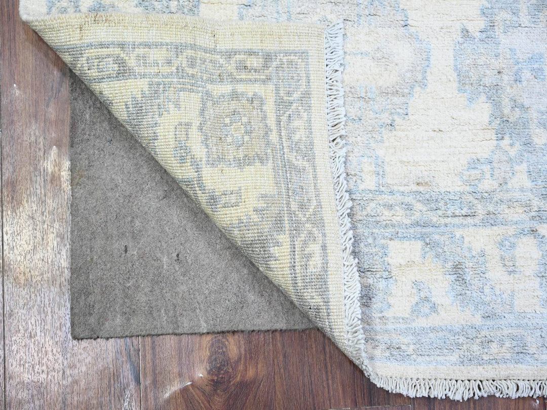 3'11" x 5'9" New Hand Knotted Ivory Wool Rectangle Oriental Rug - MOA10274580