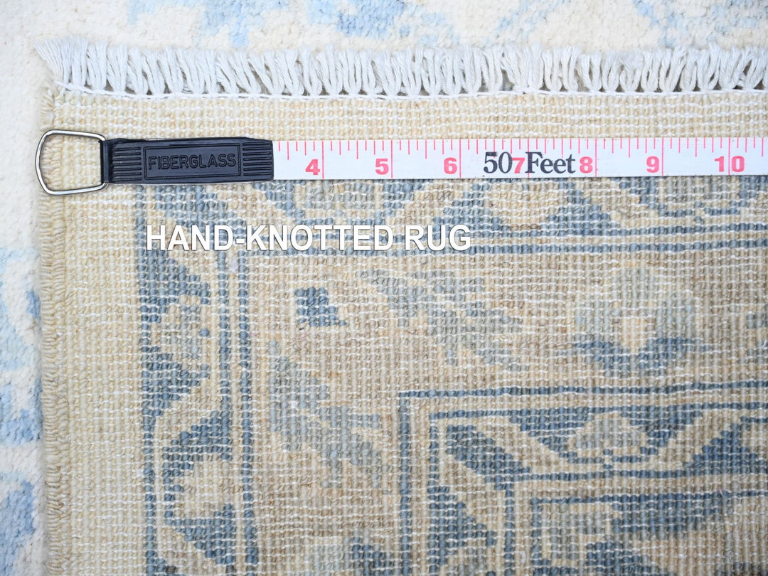 2'10" x 9'7" New Hand Knotted Ivory Wool Runner Oriental Rug - MOA10274582