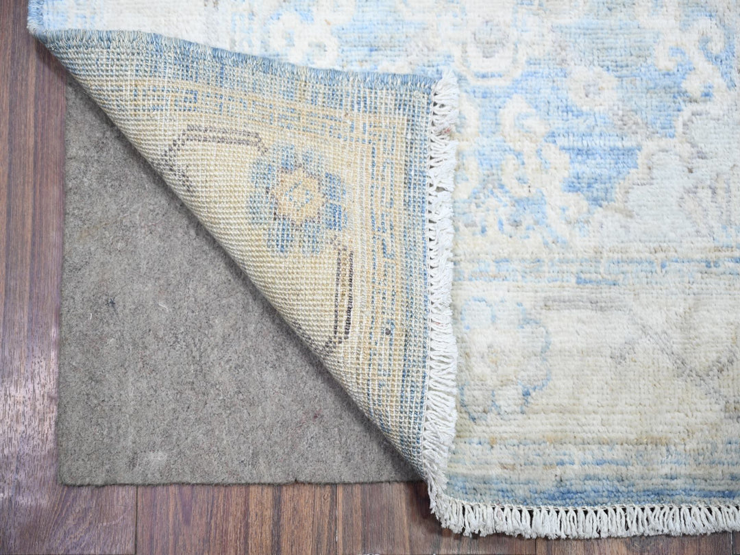 2'6" x 16'2" New Hand Knotted Blue Wool Runner Oriental Rug - MOA10274584