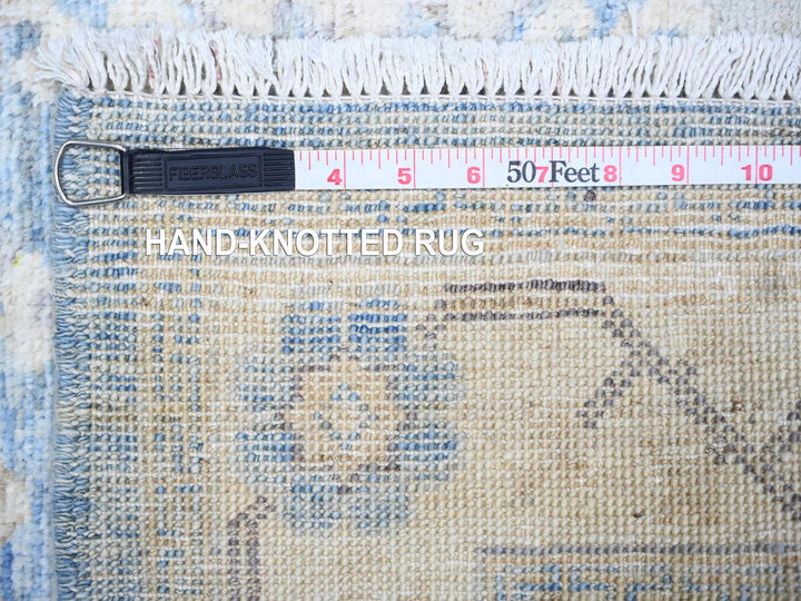 2'6" x 16'2" New Hand Knotted Blue Wool Runner Oriental Rug - MOA10274584