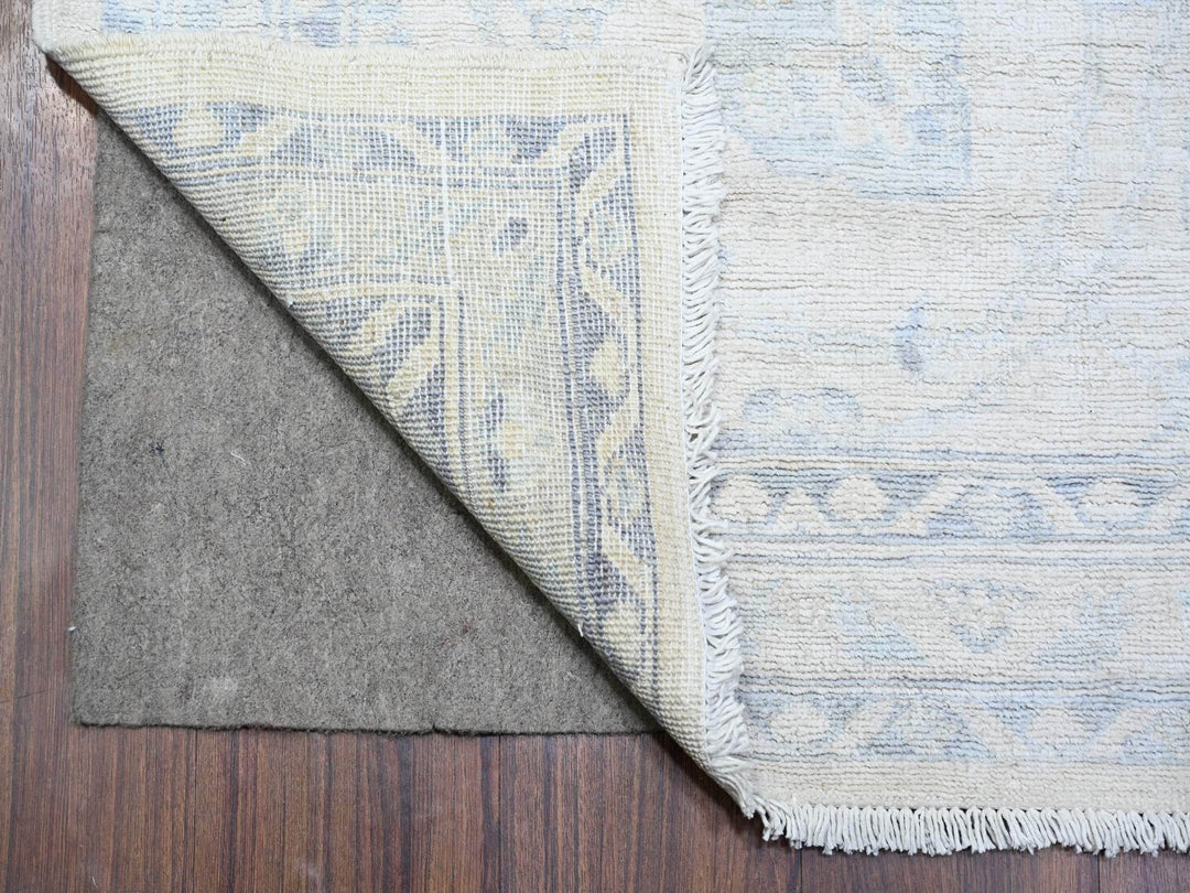 2'7" x 11'9" New Hand Knotted Ivory Wool Runner Oriental Rug - MOA10274586