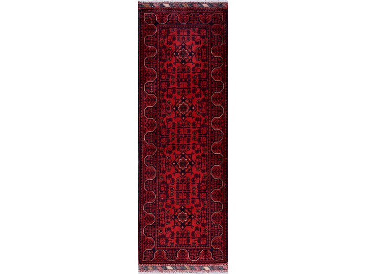 1'9" x 4'11" New Hand Knotted Red Wool Runner Oriental Rug - MOA102745