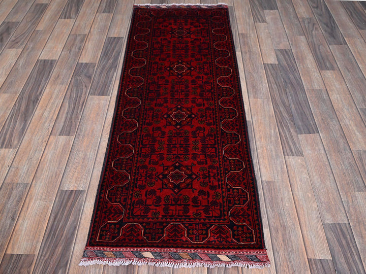 1'9" x 4'11" New Hand Knotted Red Wool Runner Oriental Rug - MOA102745