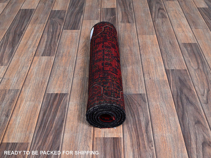 1'9" x 4'11" New Hand Knotted Red Wool Runner Oriental Rug - MOA102745