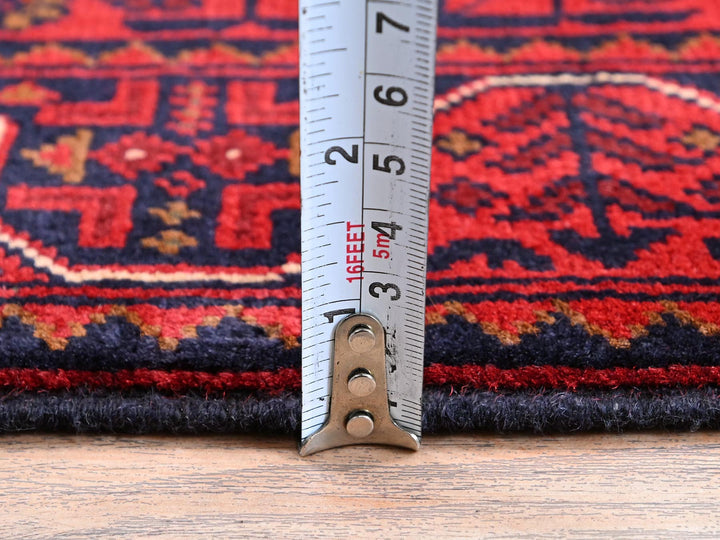 1'9" x 4'11" New Hand Knotted Red Wool Runner Oriental Rug - MOA102745