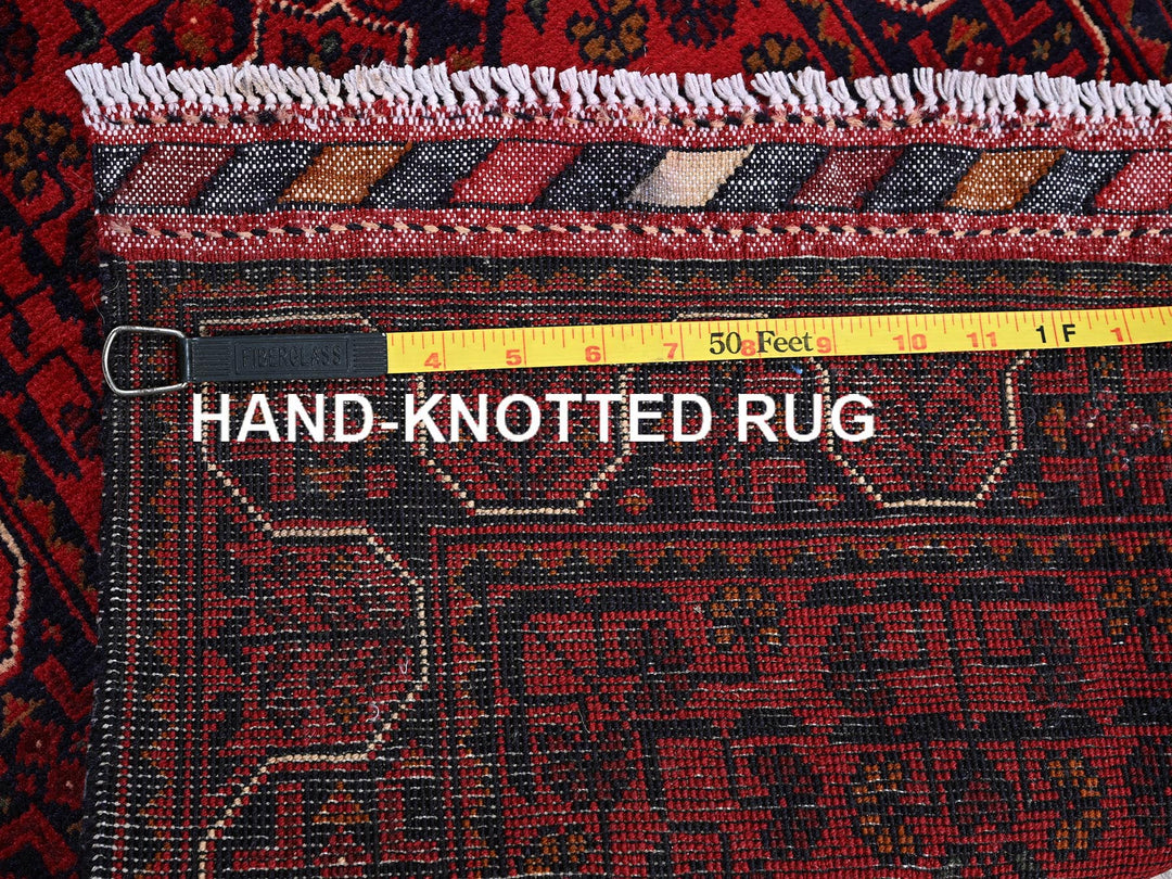 1'9" x 4'11" New Hand Knotted Red Wool Runner Oriental Rug - MOA102745