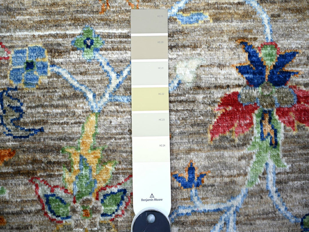 8'2" x 9'9" New Hand Knotted Grey Wool Rectangle Oriental Rug - MOA10274609