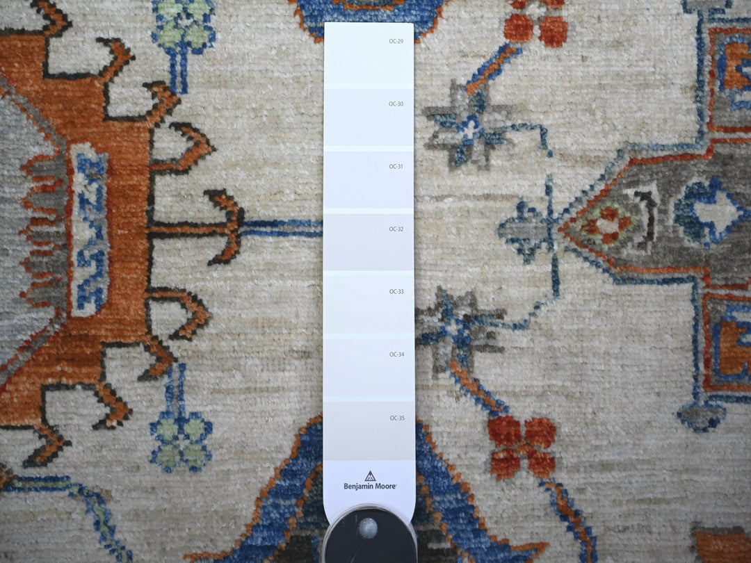 8'0" x 9'8" New Hand Knotted Grey Wool Rectangle Oriental Rug - MOA10274611