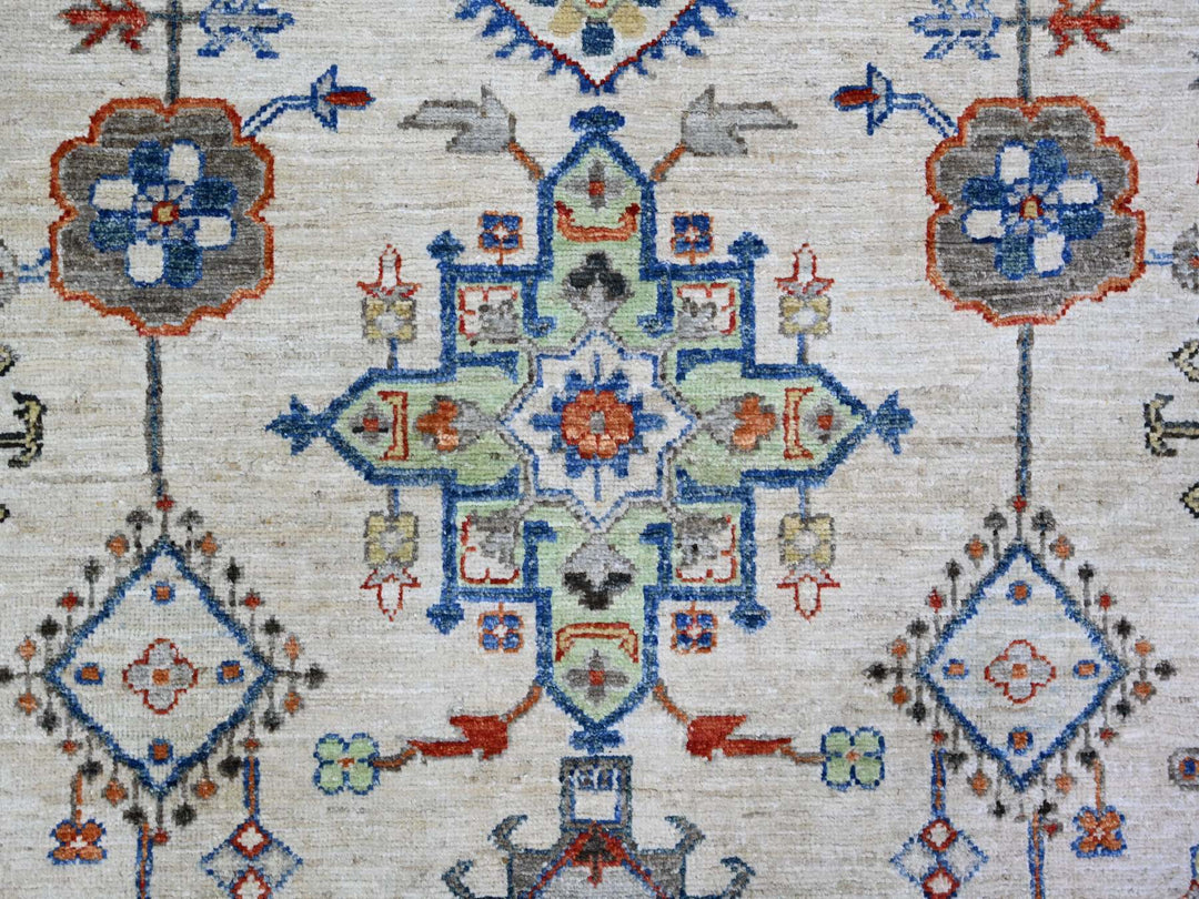 8'0" x 9'8" New Hand Knotted Grey Wool Rectangle Oriental Rug - MOA10274611