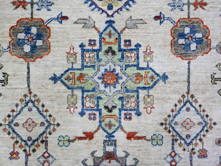 8'0" x 9'8" New Hand Knotted Grey Wool Rectangle Oriental Rug - MOA10274611