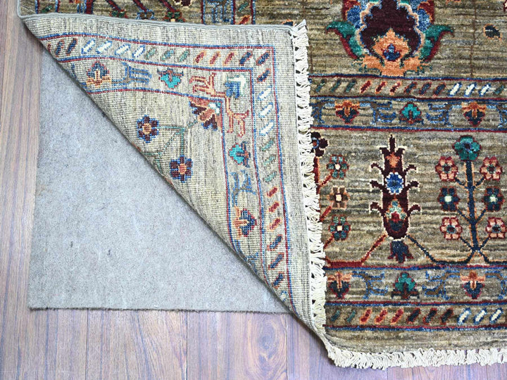 7'9" x 9'6" New Hand Knotted Grey Wool Rectangle Oriental Rug - MOA10274624