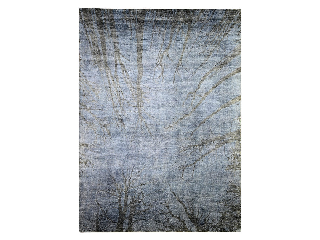 8'10" x 12'1" New Hand Knotted Grey Wool Rectangle Oriental Rug - MOA10274629