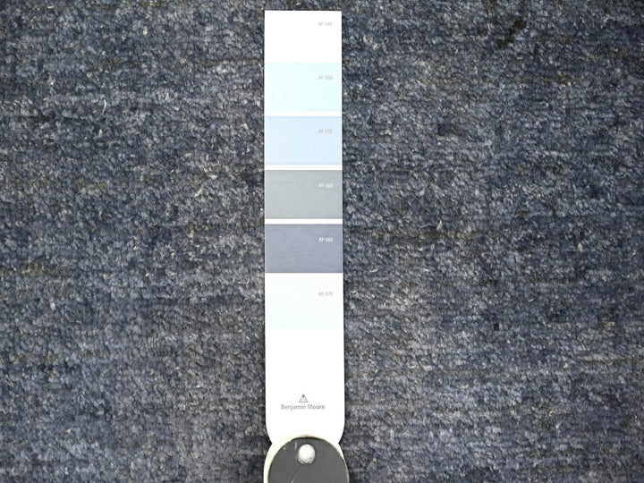 8'10" x 12'1" New Hand Knotted Grey Wool Rectangle Oriental Rug - MOA10274629