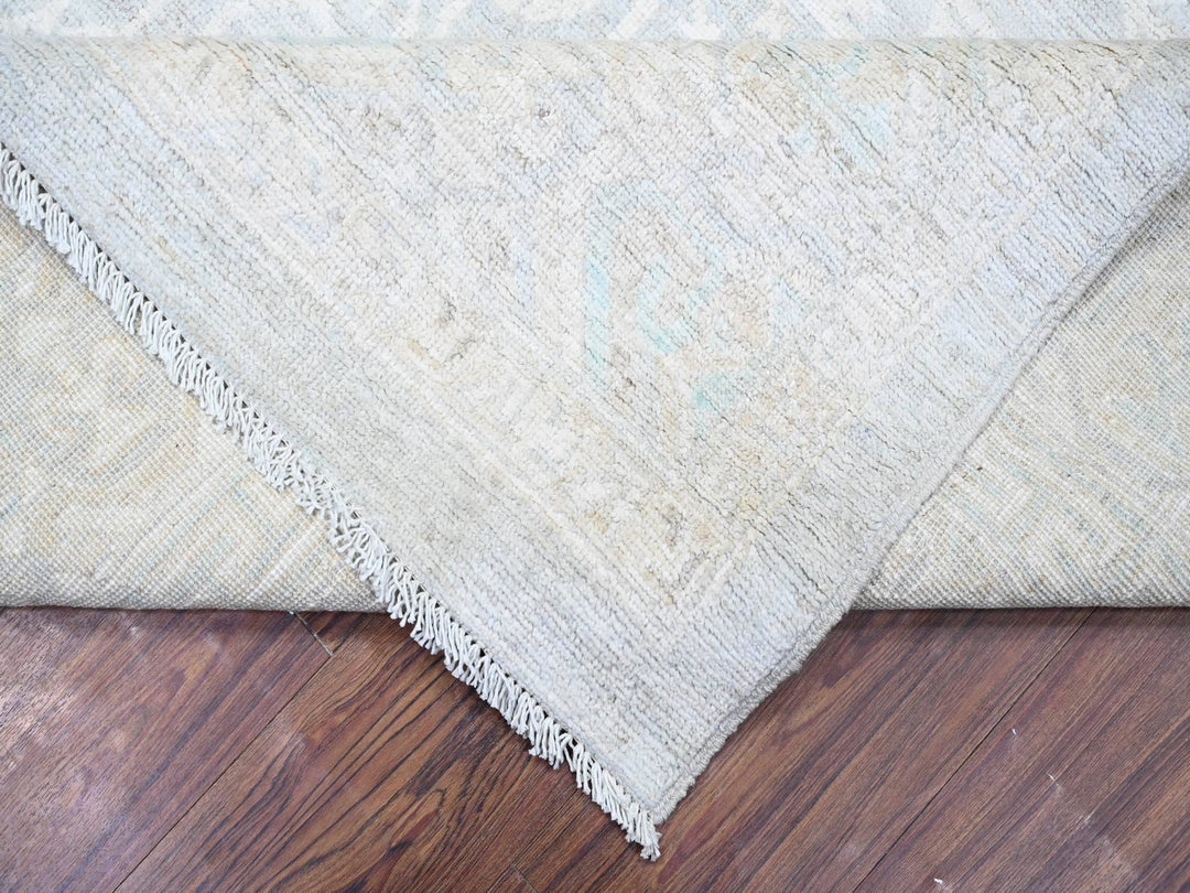 7'11" x 9'10" New Hand Knotted Grey Wool Rectangle Oriental Rug - MOA10274640