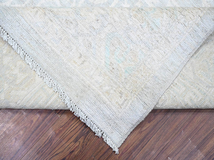 7'11" x 9'10" New Hand Knotted Grey Wool Rectangle Oriental Rug - MOA10274640