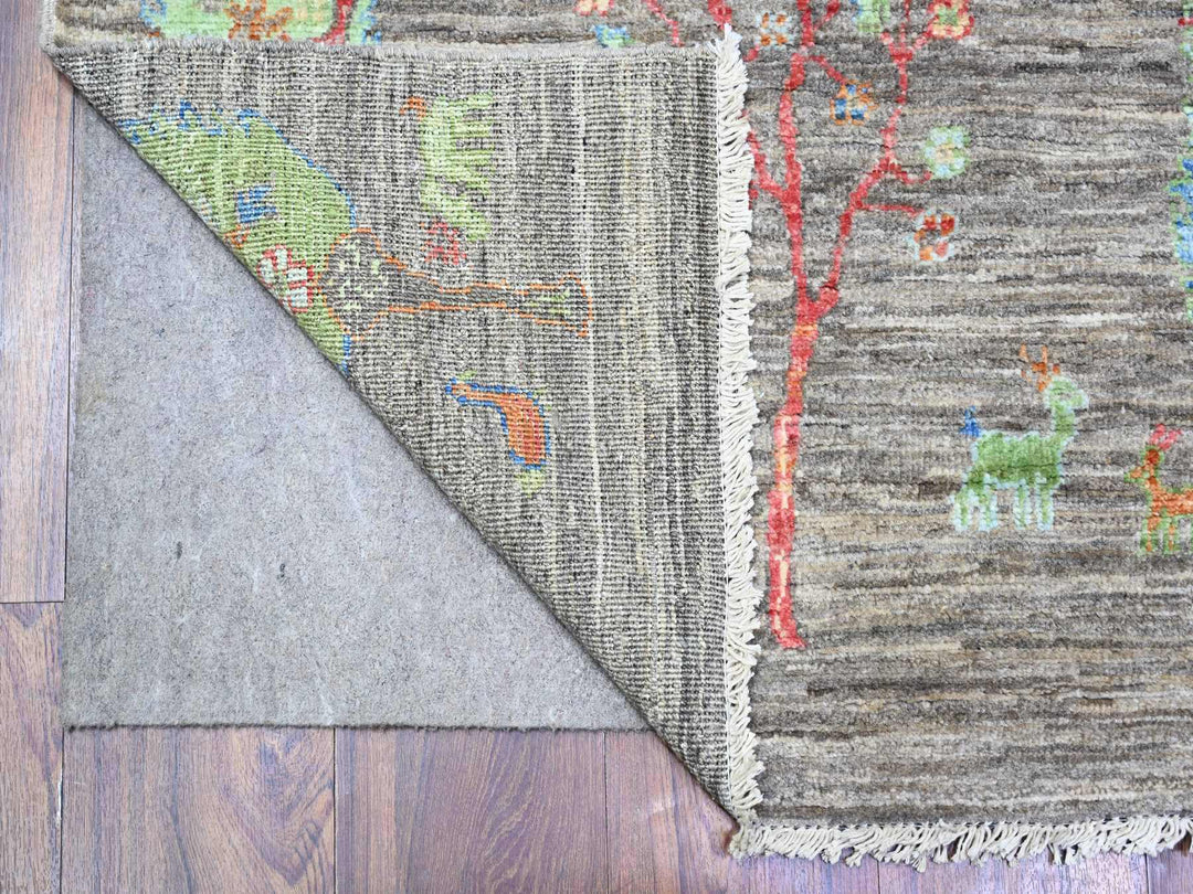 5'0" x 6'8" New Hand Knotted Grey Wool Rectangle Oriental Rug - MOA10274646