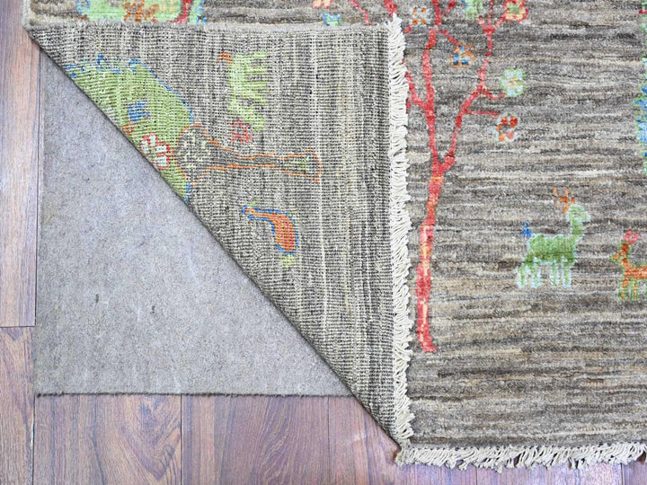 5'0" x 6'8" New Hand Knotted Grey Wool Rectangle Oriental Rug - MOA10274646