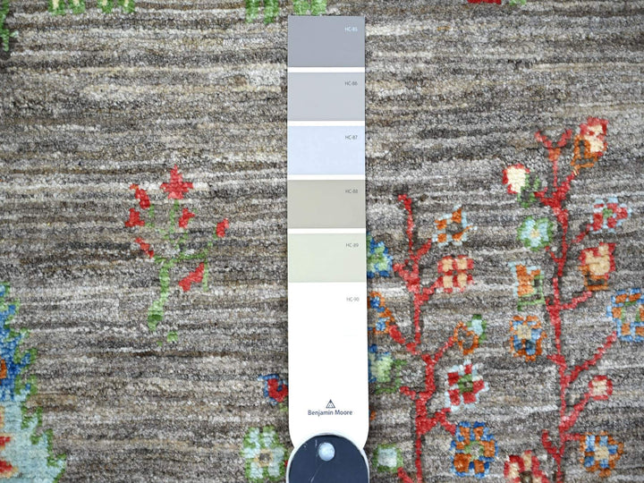 5'0" x 6'8" New Hand Knotted Grey Wool Rectangle Oriental Rug - MOA10274646