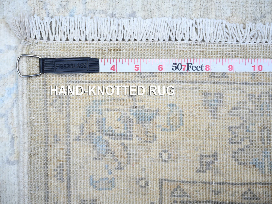 2'6" x 12'2" New Hand Knotted Grey Wool Runner Oriental Rug - MOA10274647