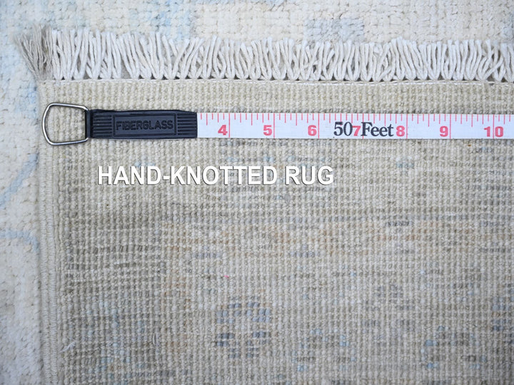 3'1" x 11'7" New Hand Knotted Ivory Wool Runner Oriental Rug - MOA10274649