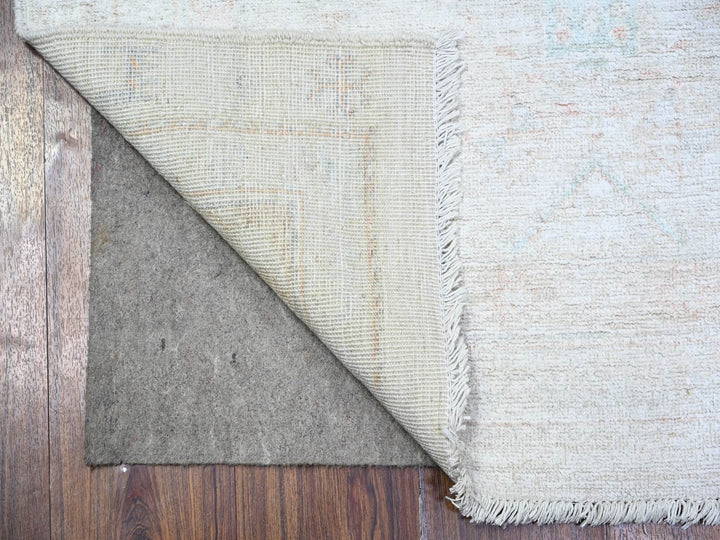 3'1" x 5'0" New Hand Knotted Ivory Wool Rectangle Oriental Rug - MOA10274650