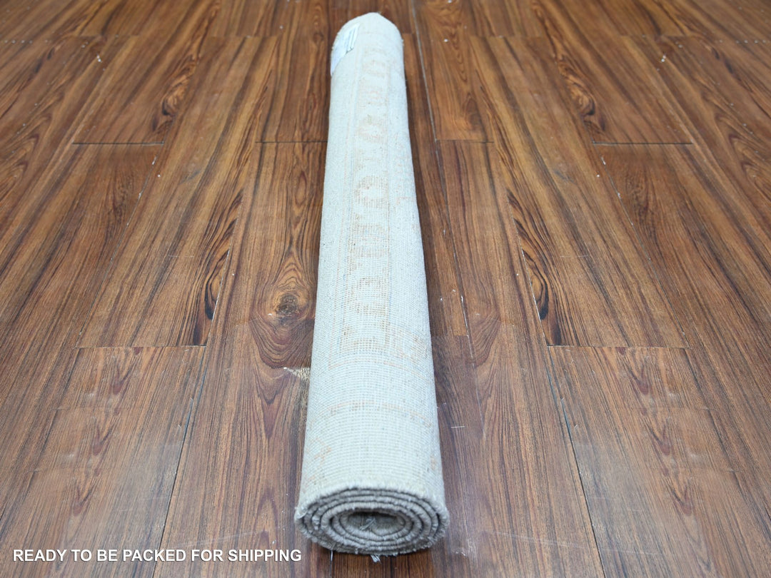3'1" x 5'0" New Hand Knotted Ivory Wool Rectangle Oriental Rug - MOA10274650
